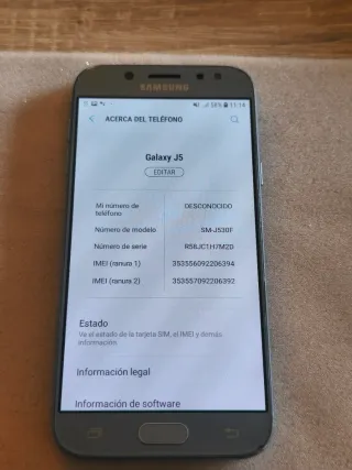 Smartphone Samsung Galaxy J5 Argento