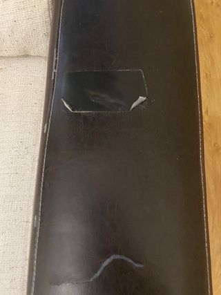 Sofá cama polipiel y tela beige/negro