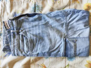 Pantalones Cargo Bershka Azul Talla M