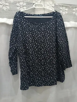 Camiseta negra estrellas manga corsaria