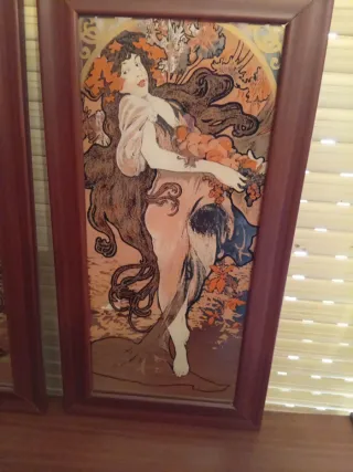 2 Cuadros Espejo Madera