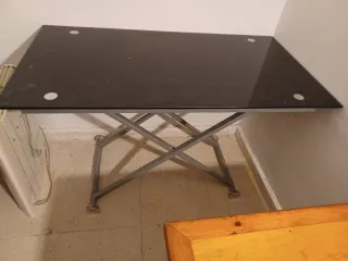 Mesa de cocina/salón cristal y metal