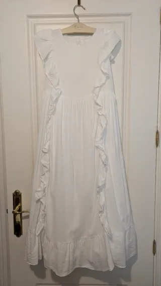 Vestido de Comunión Blanco y rebeca Beige