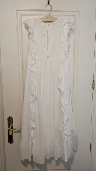 Vestido de Comunión Blanco y rebeca Beige