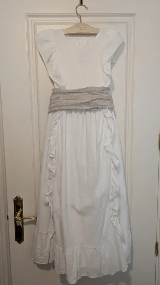 Vestido de Comunión Blanco y rebeca Beige