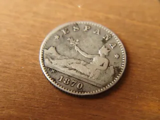 Escasa Moneda Plata 50 céntimos 1870 *-*0