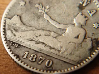 Escasa Moneda Plata 50 céntimos 1870 *-*0