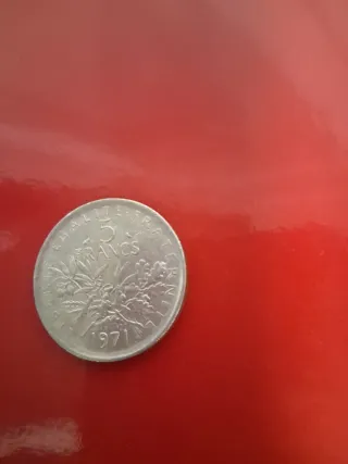 Moneda 5 Francos Franceses 1987