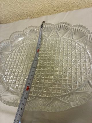 Par Bandejas Cristal Decorado Ovaladas