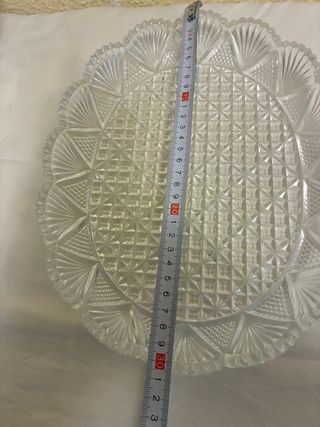 Par Bandejas Cristal Decorado Ovaladas