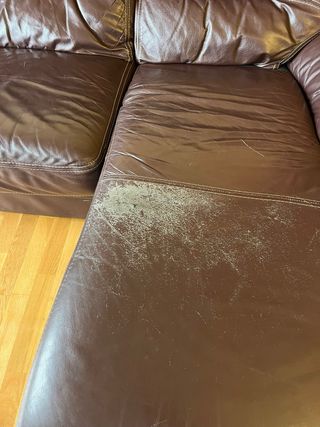 Divano Chaise Longue in Pelle Marrone