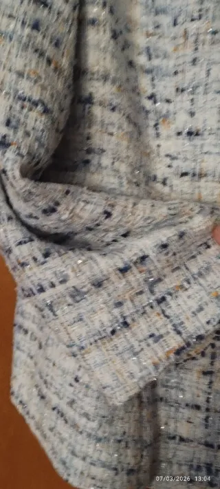 Americana tweed azul y blanco