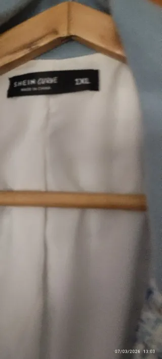 Americana tweed azul y blanco