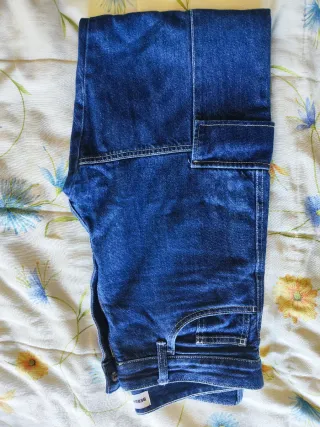 Pantalones Cargo Bershka Azul Talla M