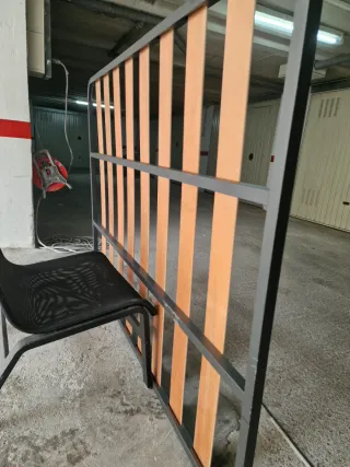 Somier metálico con lamas de madera 180x135