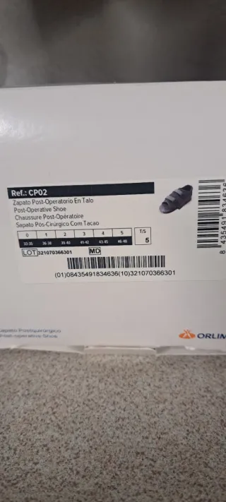 Zapato postquirúrgico Orliman negro