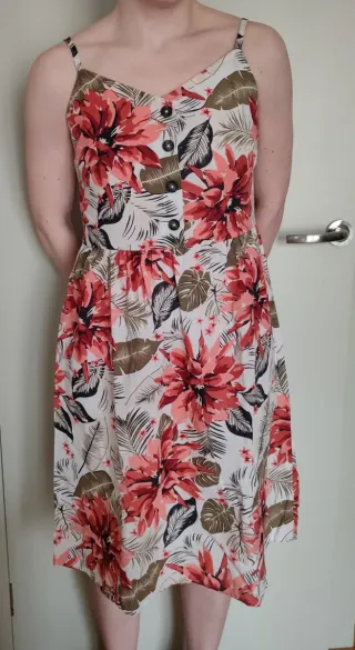 Vestido Verano Flores Lino