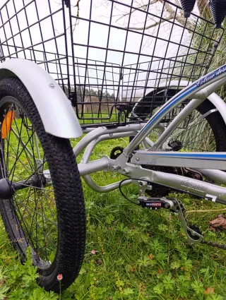 Triciclo para adultos con doble cesta