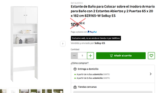 Estante Blanco Baño Madera