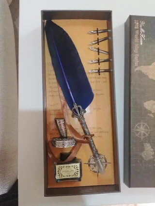 Pluma estilográfica de pluma de ave