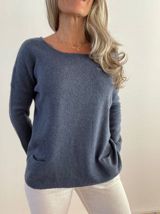 Jersey azul con 2 bolsillos