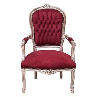 Poltrona stile francese Luigi XVI in legno massell