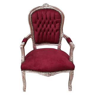 Poltrona stile francese Luigi XVI in legno massell