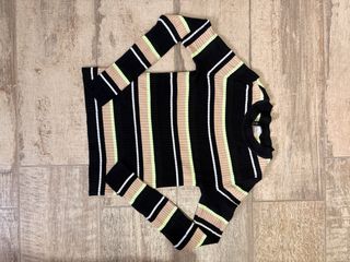 Jersey Mango Rayas Beige Negro Verde