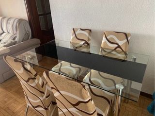 Mesa de comedor para salon de cristal