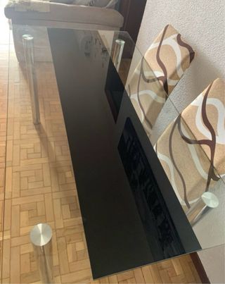 Mesa de comedor para salon de cristal