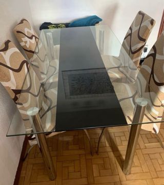 Mesa de comedor para salon de cristal