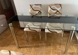 Mesa de comedor para salon de cristal