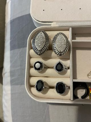 Anillos Plata 925 con Piedras Negras