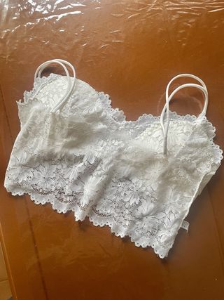 Top encaje blanco talla única