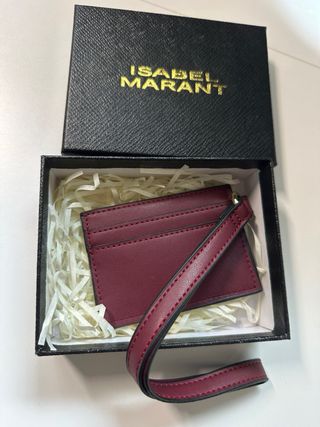 Tarjetero Isabel Marant Rojo con Tachuelas