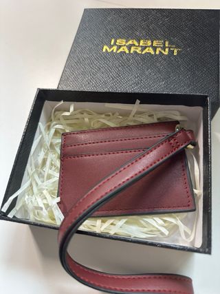 Tarjetero Isabel Marant Rojo con Tachuelas