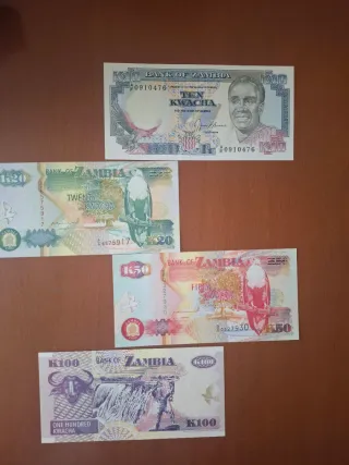 Africa: 6 billetes de Egipto, Zambia y Nigeria