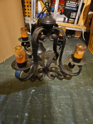 Lámpara Castellana Hierro Forjado Negra