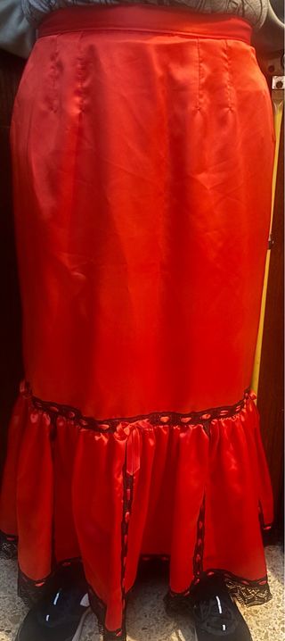 Falda flamenca larga roja