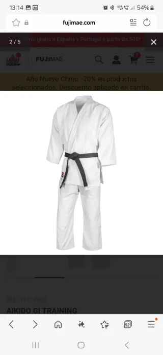 Kimono Fujimae Aikido Training 3/160 + Cinturón