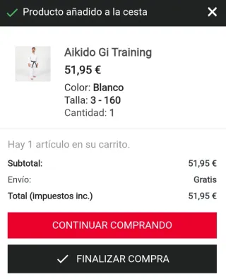 Kimono Fujimae Aikido Training 3/160 + Cinturón