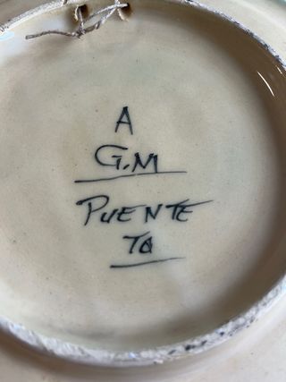 Plato Cerámica Decorado Puente Arzobispo Toledo