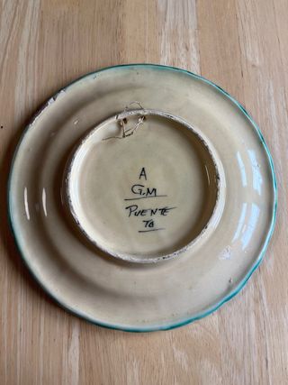 Plato Cerámica Decorado Puente Arzobispo Toledo