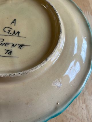 Plato Cerámica Decorado Puente Arzobispo Toledo