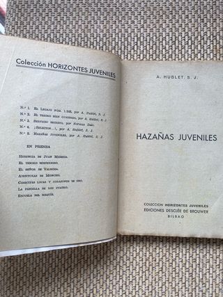 Hazañas juveniles, Hublet.  Desclee de Brouwer