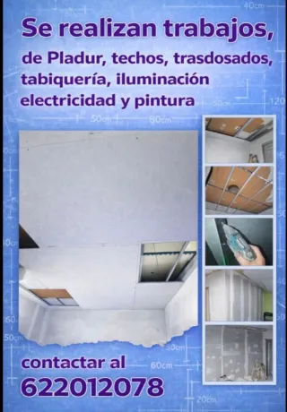 Se realizan trabajos Pladur pintura y electricidad