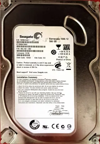 Disco Duro Seagate Barracuda 500 GB