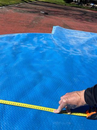 Toldo para piscina azul