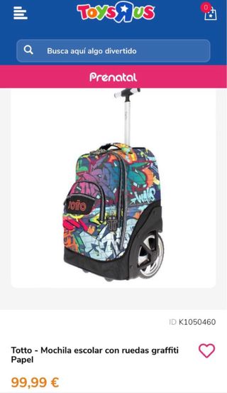 Mochila Totto con ruedas y diseño graffiti