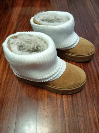 Botines Bershka Marrones y Blancos